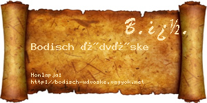Bodisch Üdvöske névjegykártya